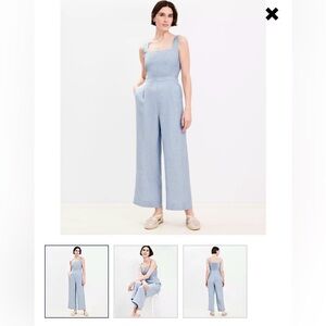NWT loft linen blend square neck jumpsuit